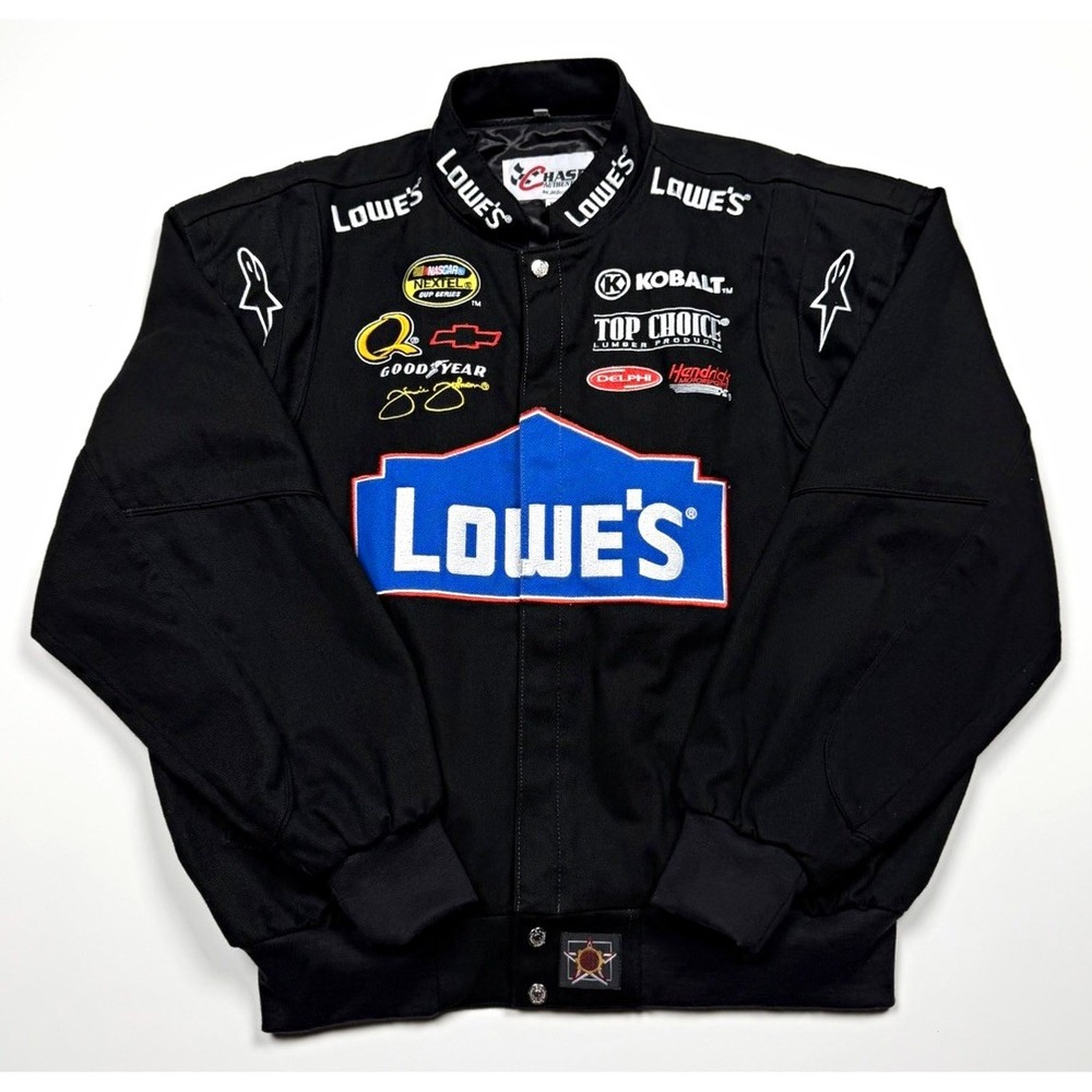 Chase Authentics Jimmie Johnson #48 Lowe's NASCAR Racing Jacket Men's XL Black